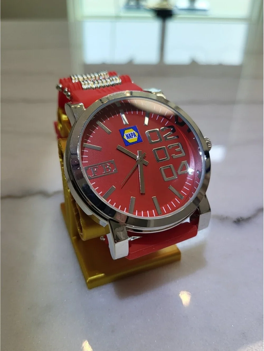 Men's Quartz Watch Working New Battery Automobilia 50mm NAPA Auto Part Works EUC